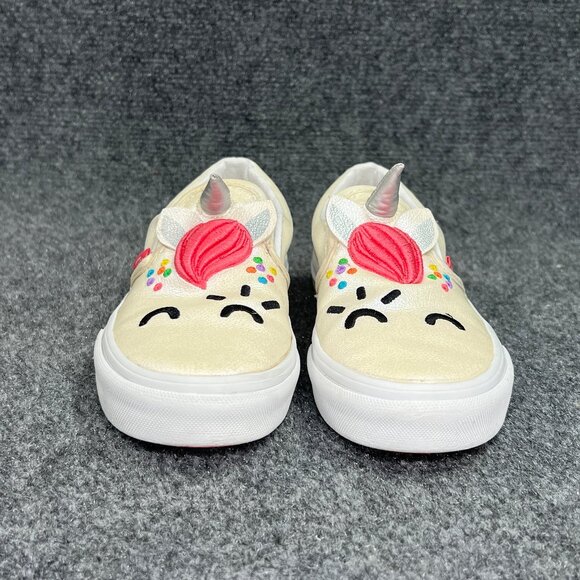 Vans Flour Shop Unicorn Sneakers Girls Sz 1 Colorful Slip On Athleitc Skate Shoe - Picture 2 of 12